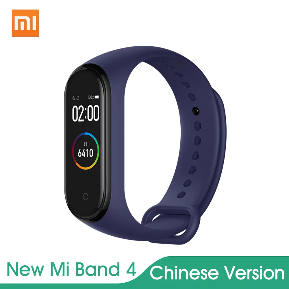 Xiaomi Mi Band 4 новейший музыкальный умный Браслет фитнес-трекер для измерения сердечного ритма 0,9" цветной AMOLED экран BT 5,0 135 мАч браслет - Цвет: Синий