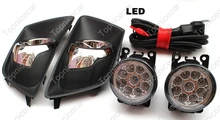 1 Set White LED Driving Fog Light Lamps + Covers + Wiring Harness Kits for Ford EcoSport 2013 2014
