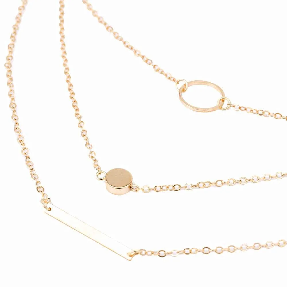 KISSWIFE Новая мода дикая апертура металлические стержни ожерелье Золотое серебро многослойное ожерелье для женщин очаровательный подарок