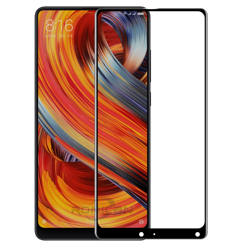 RONICAN For Xiaomi Mi Mix 2 Screen Protector 9H Tempered Glass Electroplated 4D Ultra Clear Front Full Film Case For Xiaomi Mix2 (2)