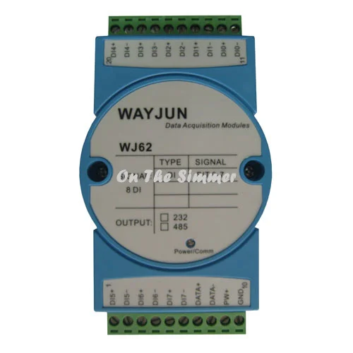 

8 way DI switch signal isolation transfer RS485/232 remote I/O module Modbus RTU protocol WJ62