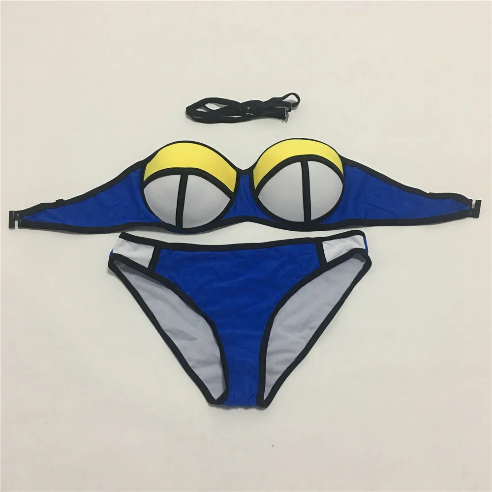 2PC Patchwork Swimwear Crochet Bikini 2017 Summer Sexy Swimwear Women Swimsuit biquini mulher Push Up Bikinis Bathsuit Trikini (6)