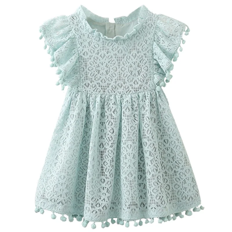 Детское бальное платье для девочек новое белое летнее кружевное платье для маленьких девочек 6, 7, 8 лет, праздничное платье принцессы на день рождения Одежда для детей