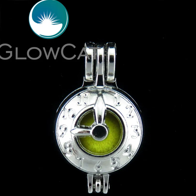 Glowcat часы Oyster жемчужина клетка ювелирных изделий бисер кулон эфирное масло