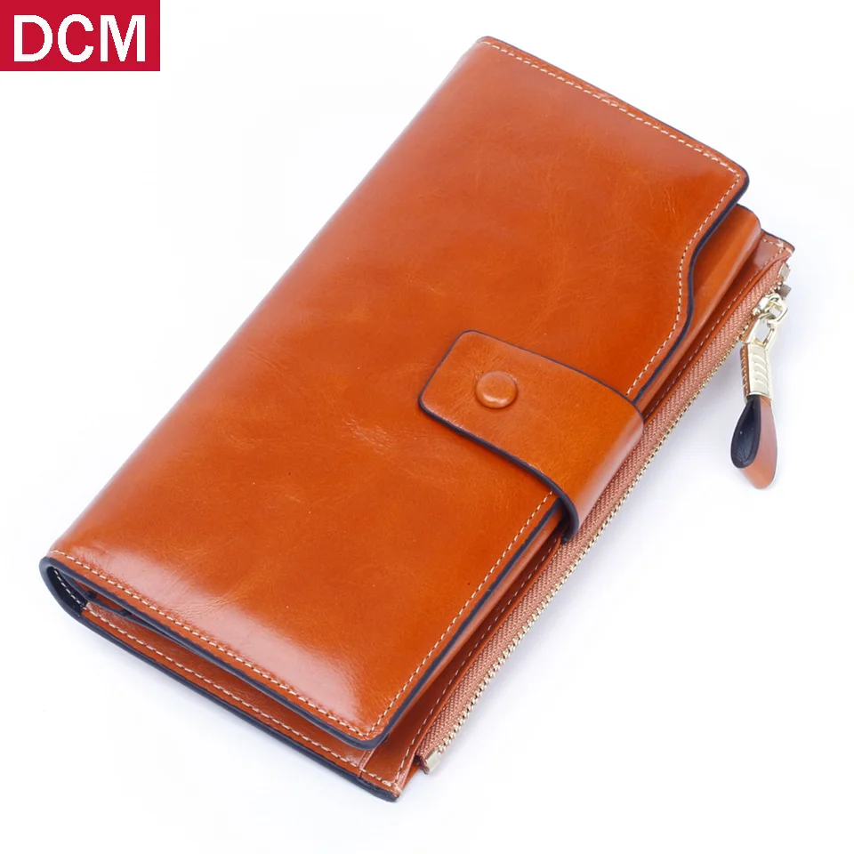 

Hot Sale Genuine Leather Women Wallets Hasp Female Clutch Card Holder Long Lady Clutch Carteira Feminina Brabd Coin Purse