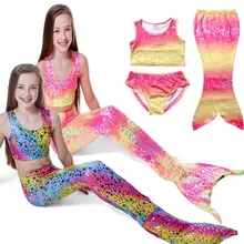 Летние для маленьких девочек с милым рисунком Танкини комплект пляжные синий желтый купальник купальные костюмы