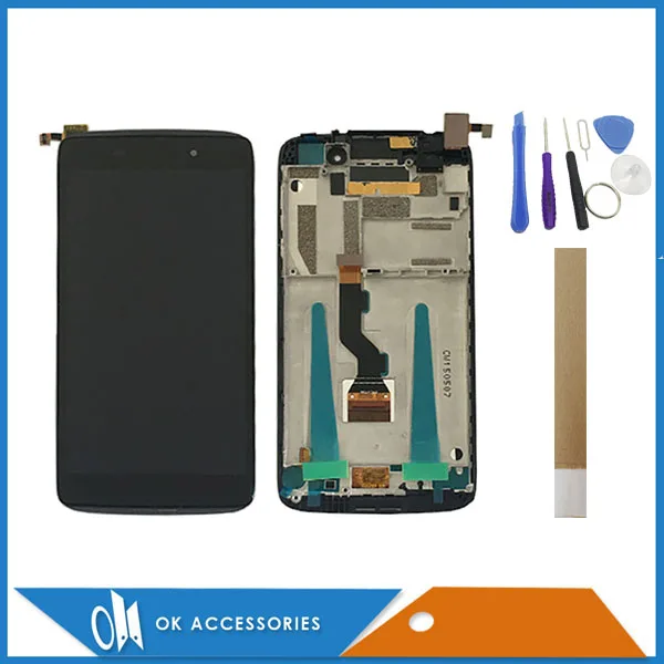 С рамкой для Alcatel One Touch Idol 3 OT6039 OT 6039A 6039H 6039J 6039K 6039S 6039Y ЖК-дисплей + сенсорный экран с
