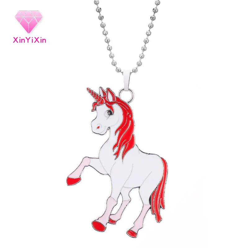 Big Size Unicorn Pendant Necklaces For Children Boys Girls Best Friends Friendship Silver Plated Animal Necklace Choker Collar | Украшения