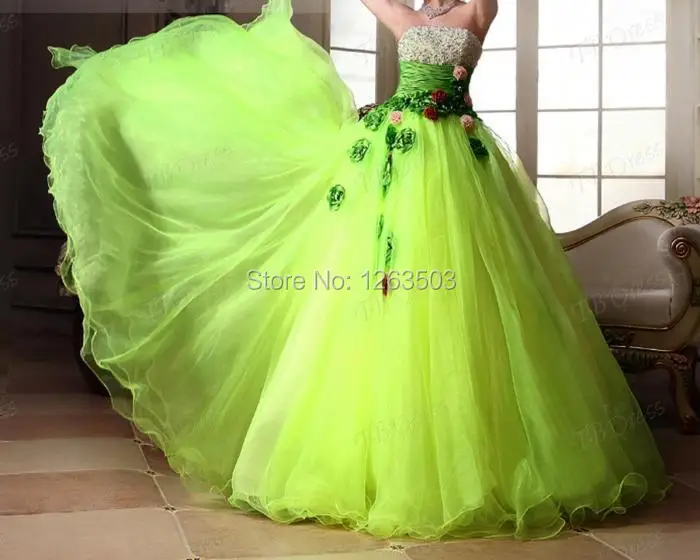 2015 Light Green Tulle Wedding Dresses Strapless Sleeveless Lace