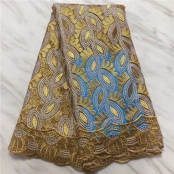 

Wonderful apparel mesh cloth French embroidery net lace fabric for party dress EN155(5yards/lot)