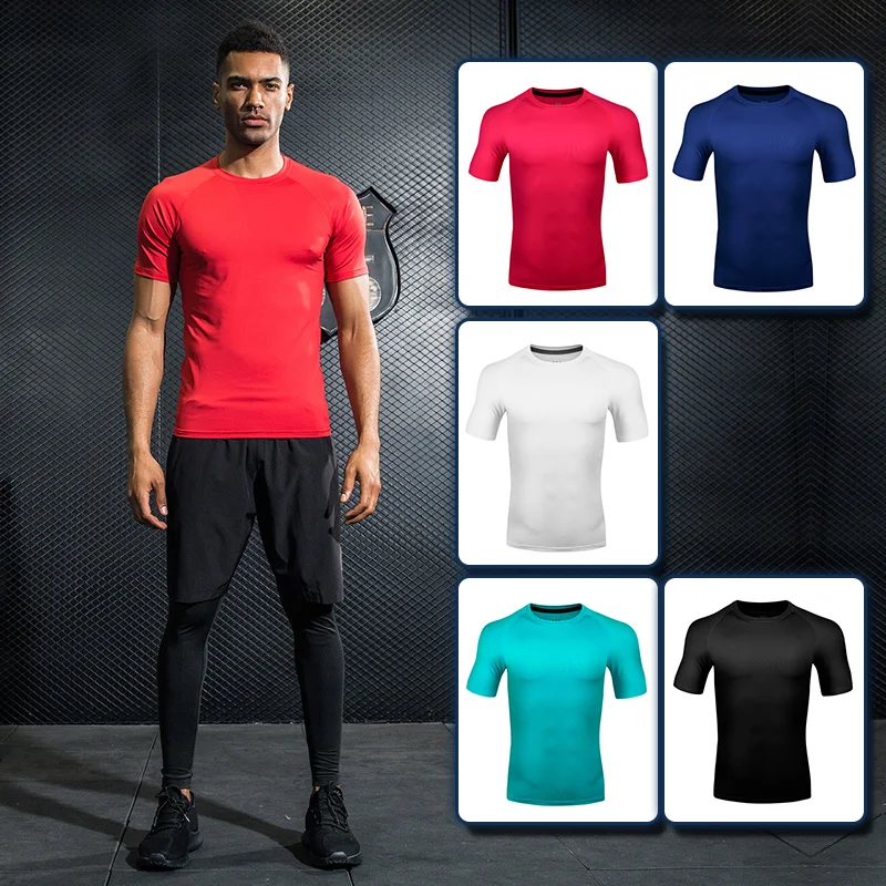 

Fitness Sports Men's Shirt Top Men's Compression Quick-drying Sports Shirt Sportswear Training Fitness T-Shirt Slim Shirt