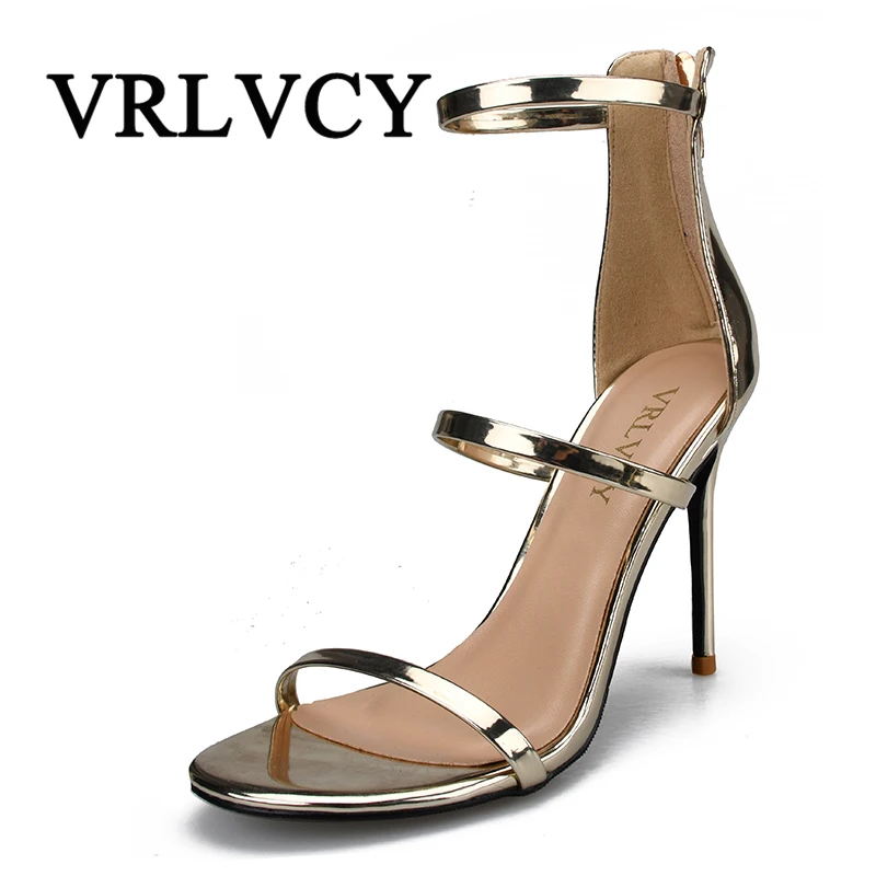 

Metallic zip Sandals Gold Silver Platform Gladiator Sandals Women High Heels Shoes Summer Sexy Women shoes