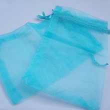 30*40 см 10 шт. голубой подарок Сумки для украшений/Свадьба/Рождественский/День рождения/браслеты пряжа сумка с ручками Упаковка Из Органзы Сумки