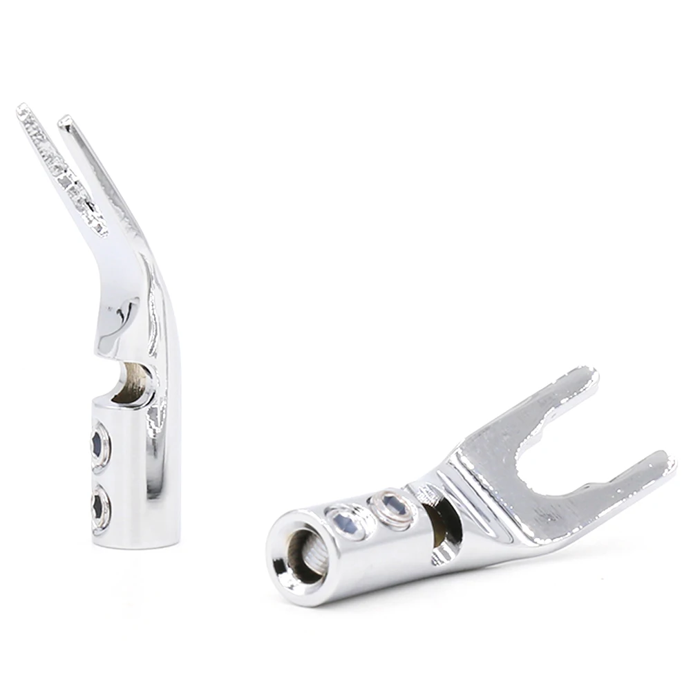 

Hifi Audio 4pcs High Performance pure copper Rhodium plated Y spade plug