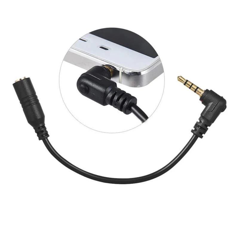 3.5mm Plug 3 Pole to 4 Pole DSLR Camera Microphone to Smart Phone Adapter 13cm Cable