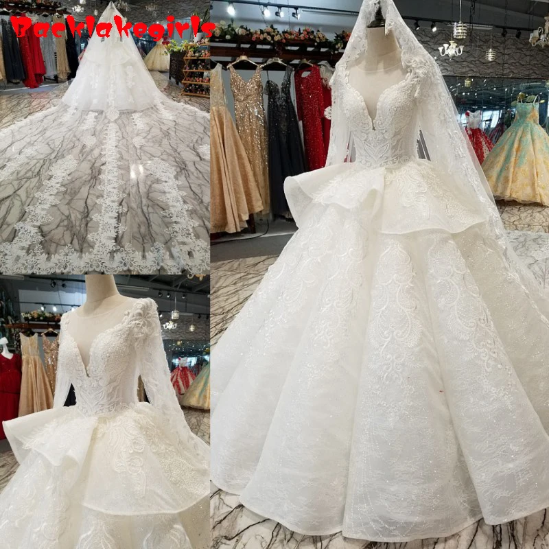Megadescuento Vestidos De Novia De Alta Gama De Lujo Con Cuello Alto Vintage De Manga Larga De Estilo Princesa 14454 September 2020