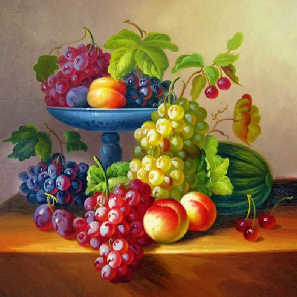 

Grapes Needlework Colorful Fruits DIY full resin diamond painting embroidery cross stitch kit mosaic decorative home decoration