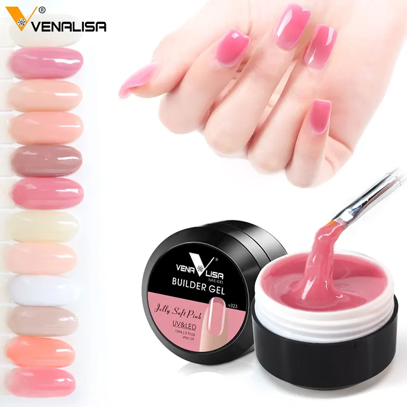 

Venalisa Hot Sale 12 Colors Camouflage Color UV Gel Nail Polish Builder Construction Gel For Nail Extensions Hard Jelly Gel