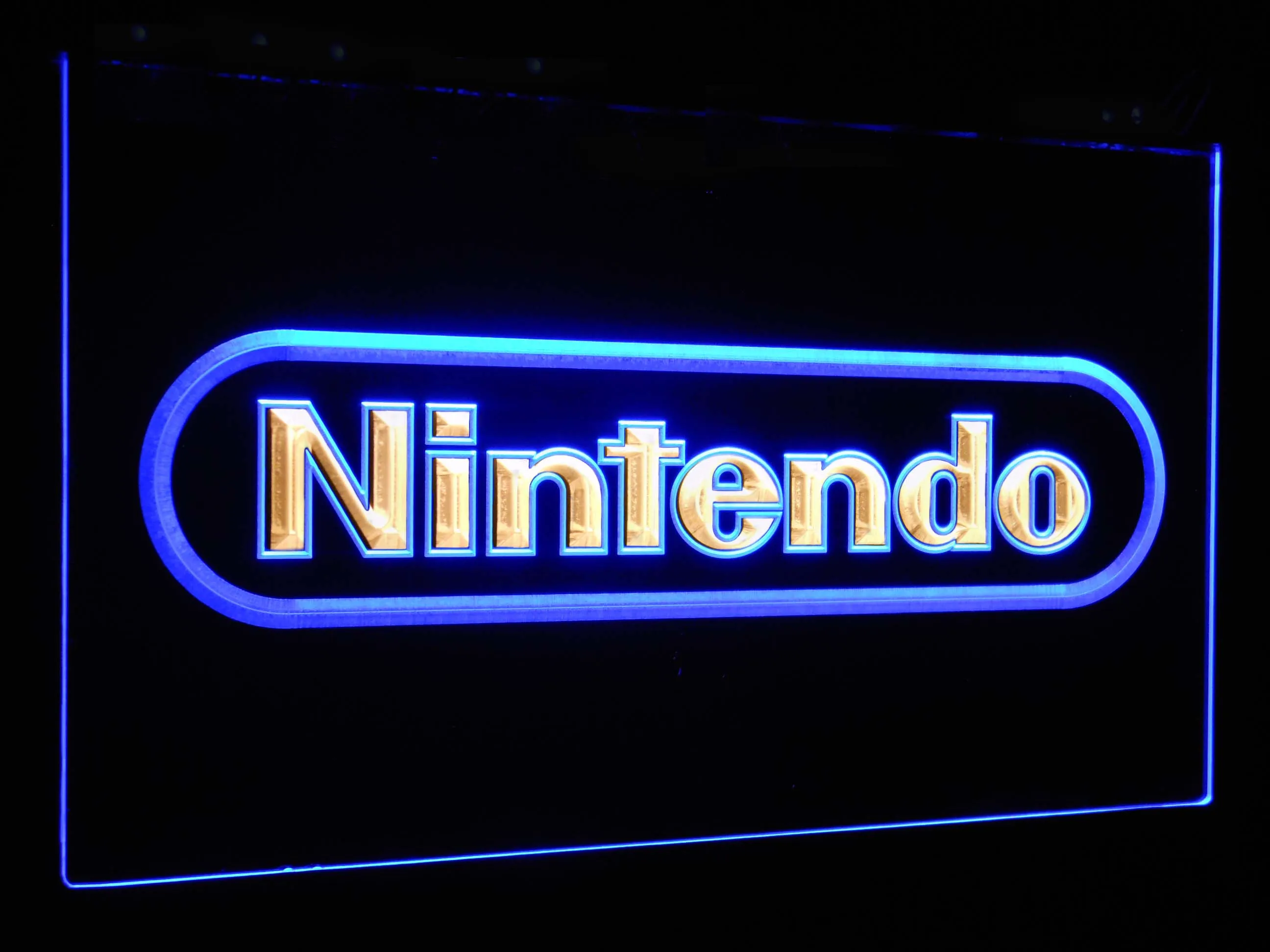 Nintendo видео игровая комната бар украшения подарок двойной цвет светодиодный неоновый светильник вывески st6-e0021 - Цвет: Blue and Yellow