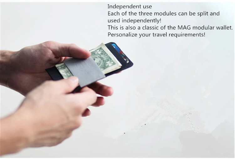 Маг модульная креативная Магнитная комбинация Сплит пластиковый кредитный банк кошелек с отделами для карт Короткий Мужской кошелек и бумажник дизайн
