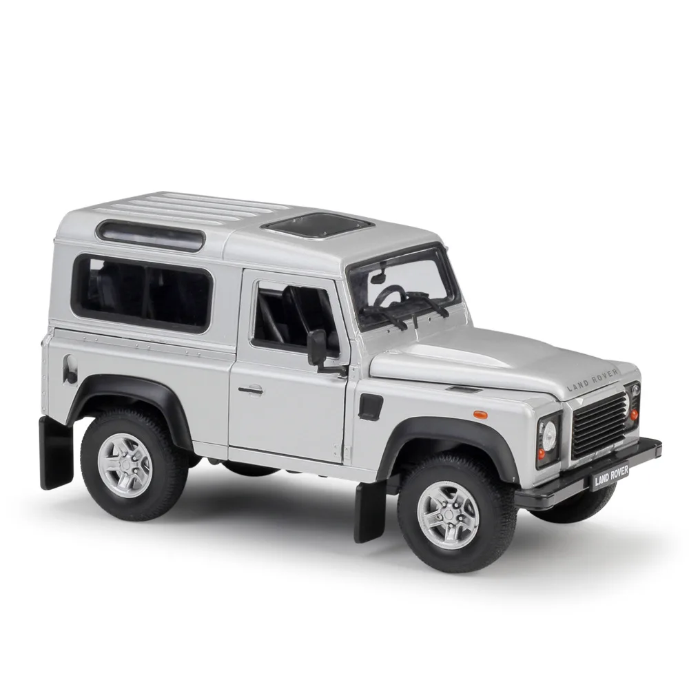 1:24 Welly Land Rover Defender белый/армейский зеленый/серебристый/белый/зеленый трубчатый багажник на крышу литая модель автомобиля