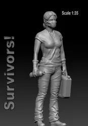 Сборка Неокрашенная масштабная 1/35 выжившая позволяет найти некоторые воды женщина Солдат история игрушка Смола модель миниатюрный