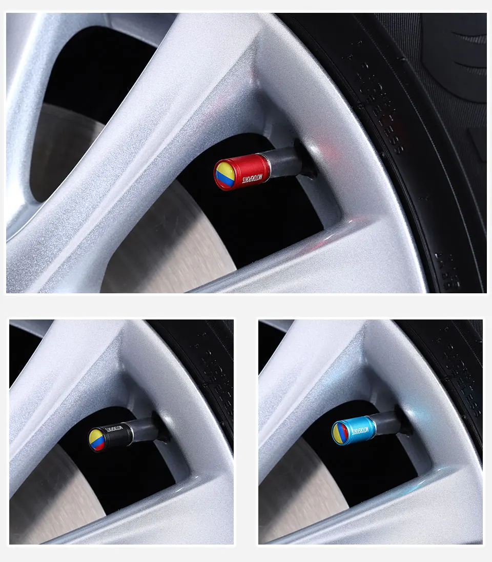 Колумбийский флаг авто велосипедный колпачок вентиля шины крышки s автомобильные шины воздушный клапан крышки s колеса мотоцикла для BMW Audi Honda Nissan Ford KIA