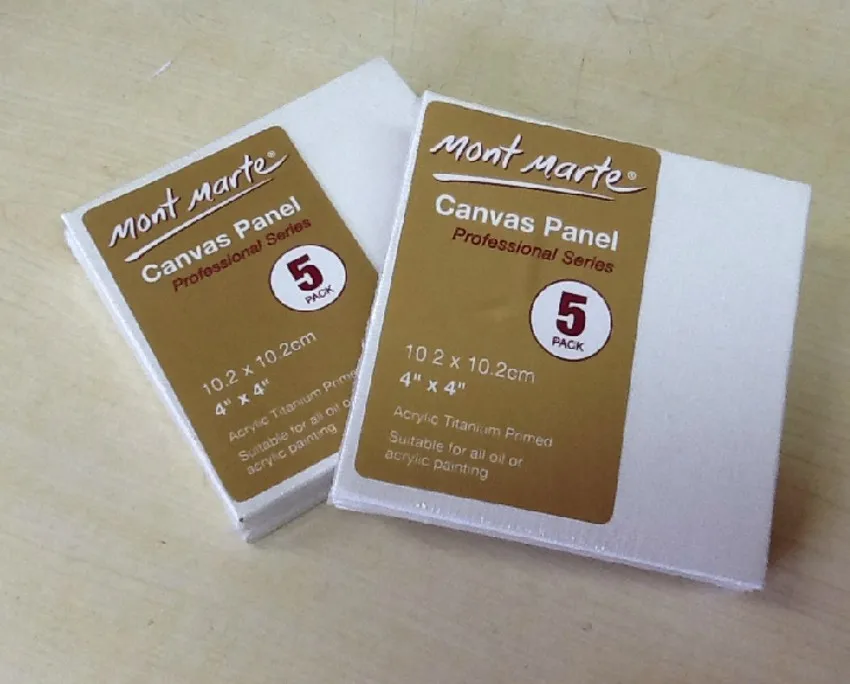 

4" X 4" LOT of 10 Blank Art White Canvas Panels Oil Acrylic Painting