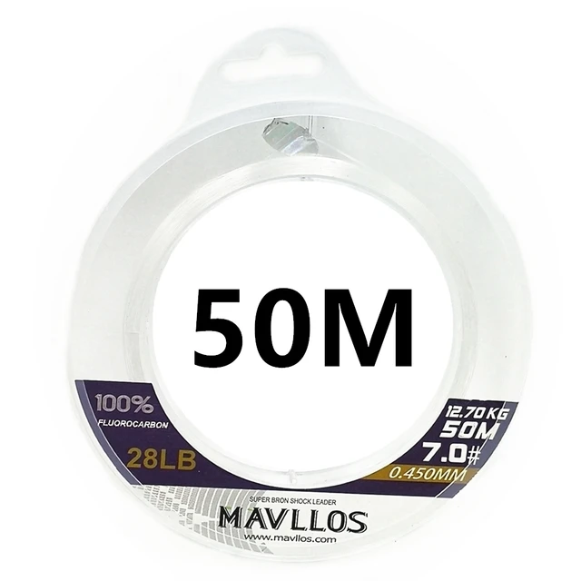 Mavllos 50M 100M 100 Super Strong True Fluorocarbon Fishing Line