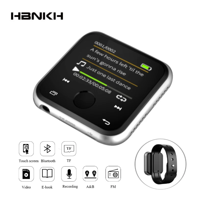 

HBNKH R320 1.8 Inch Touch Screen Mp3 Player Bluetooth FM Radio Recording Mp3 Music Player Hifi 8G E-Book Build in Speaker E-Book