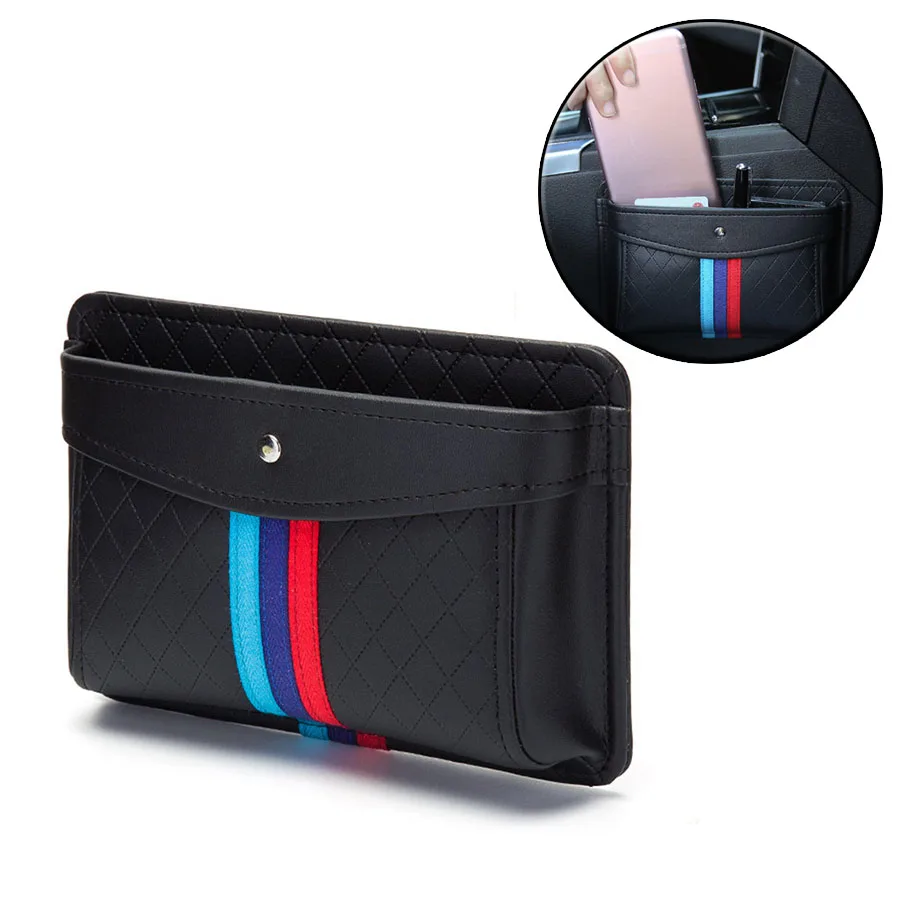 

Car Organizer Pouch Pockets Storage Box Microfiber Leather Gathering Bag sticky bag For cards Mobile Phone interior accessories