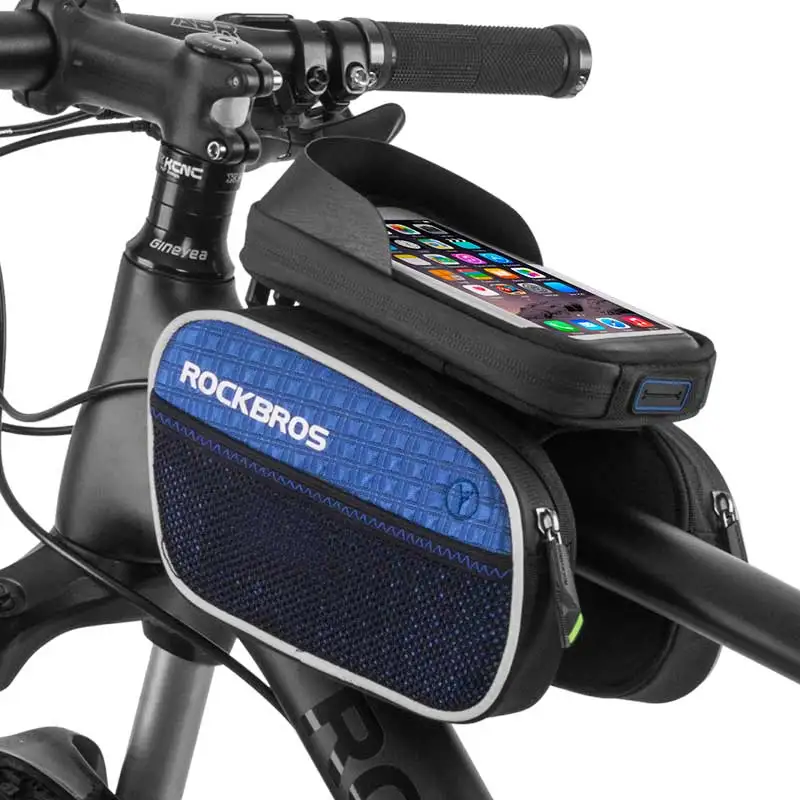 Rockbros Bike Frame Bag Front Rainproof Reflective Bicycle Rockbros Bike Frame Bag Front Rainproof Reflective Bicycle Accessories Mtb Cycling Smart Phone 5 7in In Bags Panniers From