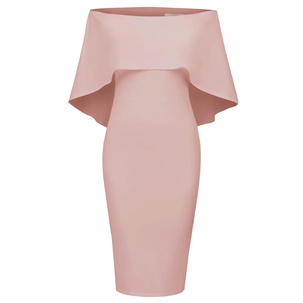 Light Pink Grace Karin сексуальное женское платье без рукавов с открытыми плечами ДРАПИРОВАННОЕ облегающее платье-карандаш Модный женский Одноцветный платье - Цвет: Light Pink