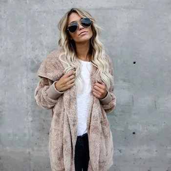 

FJUN Fur Cardigans Women Long Sleeve Oversize Autumn Wool Casual Loose Coverup Tops Winter Coat Female Sweaters Plus Size S-3XL