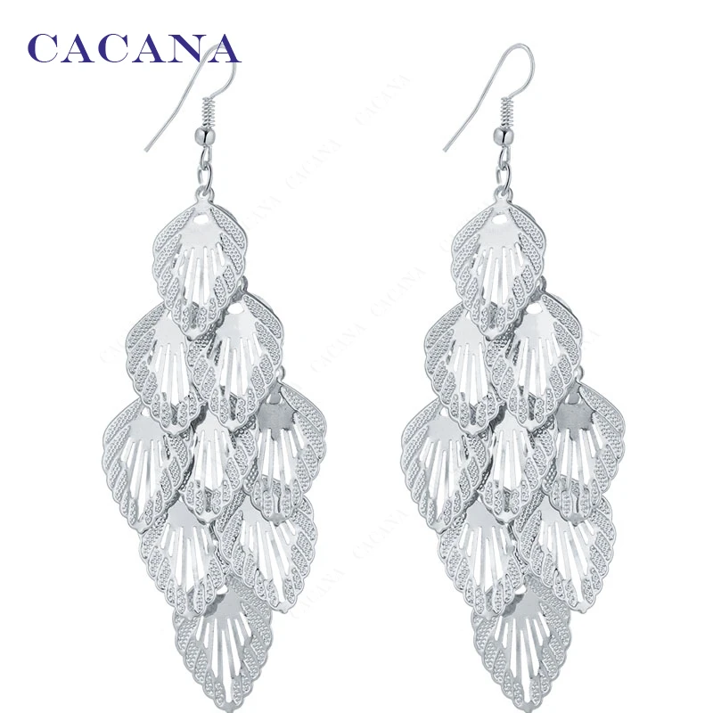 CACANA Dangle Long Earrings For Women Beautiful Top Quality Leaves Bijouterie Hot Sale No.A696A697