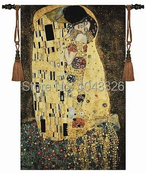 

139cm X 89cm wedding gift Klimt kiss love wall hanging tapestry for home decor PT-47