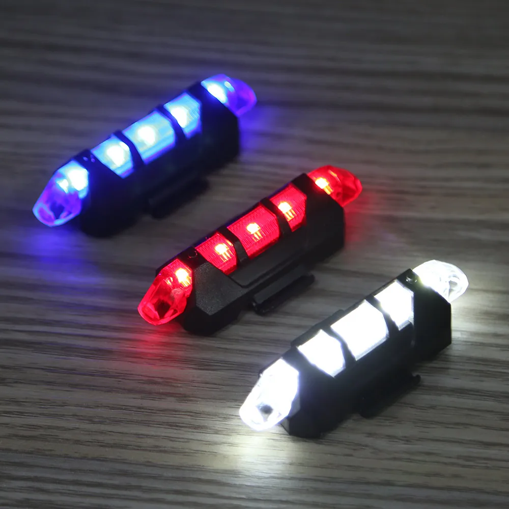 Top 2017 Portable 5 LED USB MTB Road Bike Tail Light Rechargeable Safety Warning Bicycle Rear Light Lamp Cycling Bike light 8