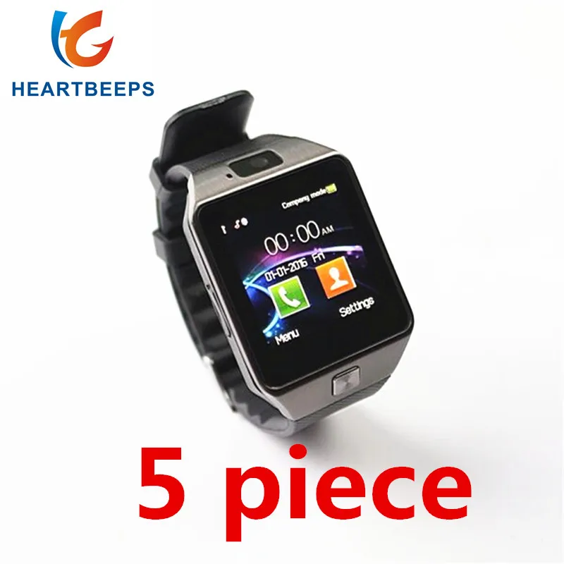 5 piece Factory wholesale price DZ09 Bluetooth Smart Watch,For Android ISO Phone Support Sim Card TF Card