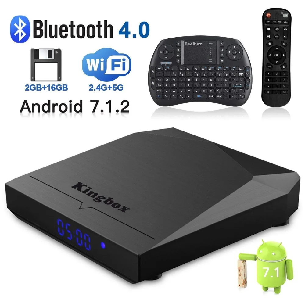 

K3 Android 7.1 Box With Amlogic S912 Octa-Core 64 Bits 2GB/16GB Support Dual WiFi 2.4+5GHz BT 4.0/1000M LAN Free Mini Keyboard