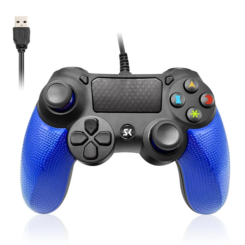 Blue K ISHAKO для sony Playstation 4 проводной игровой контроллер для PS4 Pro Вибрационный джойстик для DualShock 4 джойстики USB - Цвет: Blue