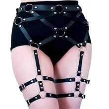 Модные женские ремни бандажи на живот сексуальные подвязки Связывание пояс панк ремень полоса от талии до ног регулируемые ремни на подтяжках