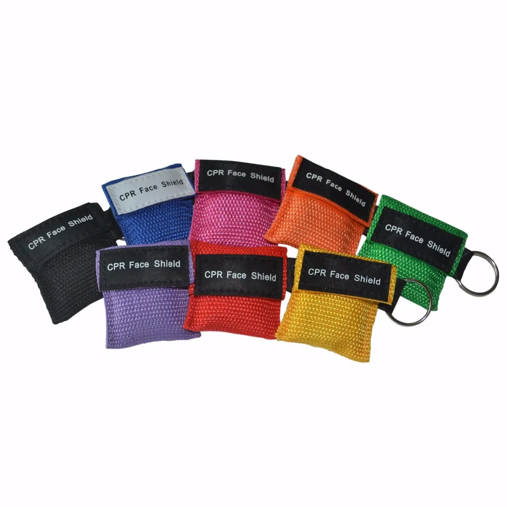 50Pcs/Lot First Aid Cpr Mask With Keychain Cpr Resuscitator Emergency