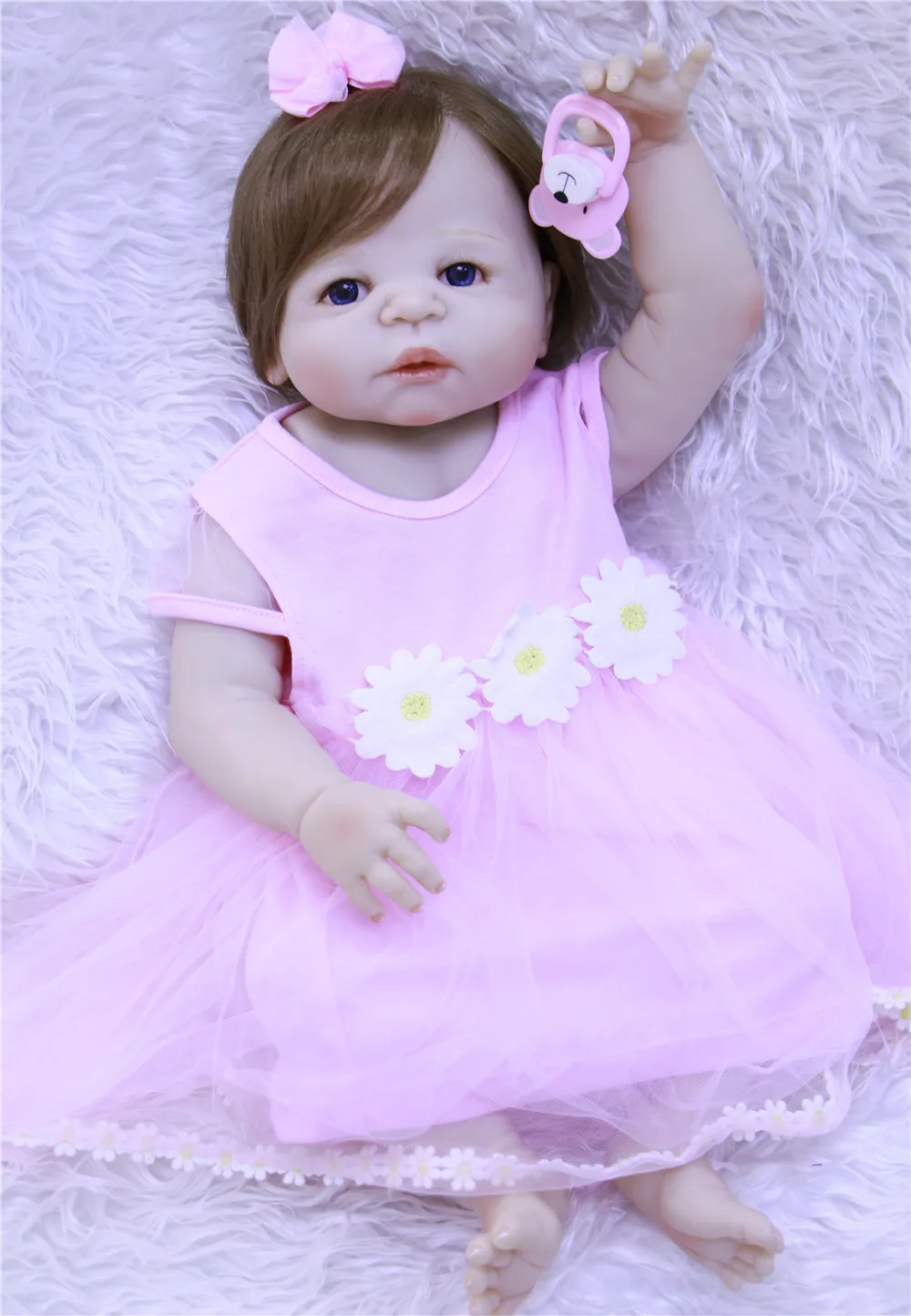 

Bebes reborn full silicone reborn baby girl dolls like real human hair rooted baby alive doll can bathe children gift dolls