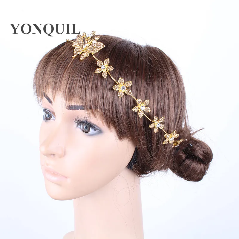 butterfly bridal hair accessories full crystal wedding women tiaras