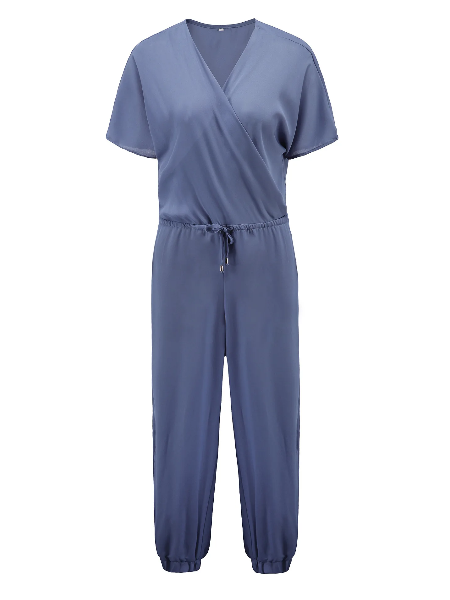 Rompers Jumpsuits Women Sexy V Neck Pleated Waist Pocket