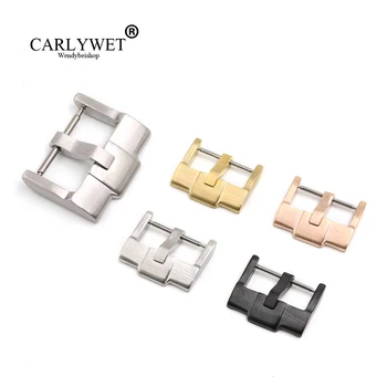 

CARLYWET 18mm Silver Brushed Gold Polished Stainless Steel High quality Pin Watch Buckle Clasp For Rolex AP Omega IWC Tag Heuer