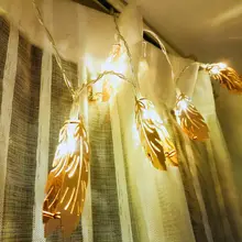 Jiaderui 10 светодиодный Сказочный лист перо Праздничная светящаяся гирлянда спальня гостиная Рождественская Свадебная вечеринка Декор наружная лампа