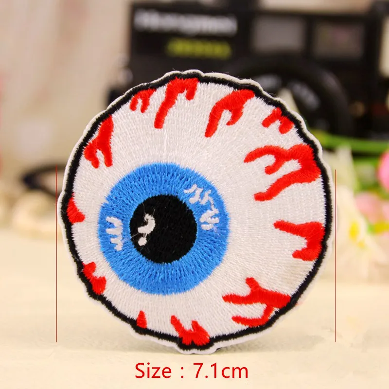 Free Shipping 1PC 5cm/7.1CM Eyeball Eye Embroidered Iron On Applique Motif Badge Patch Embroidery DIY Accessory Sewing Supplies | Дом и сад