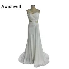 Réel Photo See Through Retour Perles Perles En Mousseline de Soie Robe Soirée Longue Femme Sexy De Bal Robes De Soirée Blanc 2017 Robe Longue partie