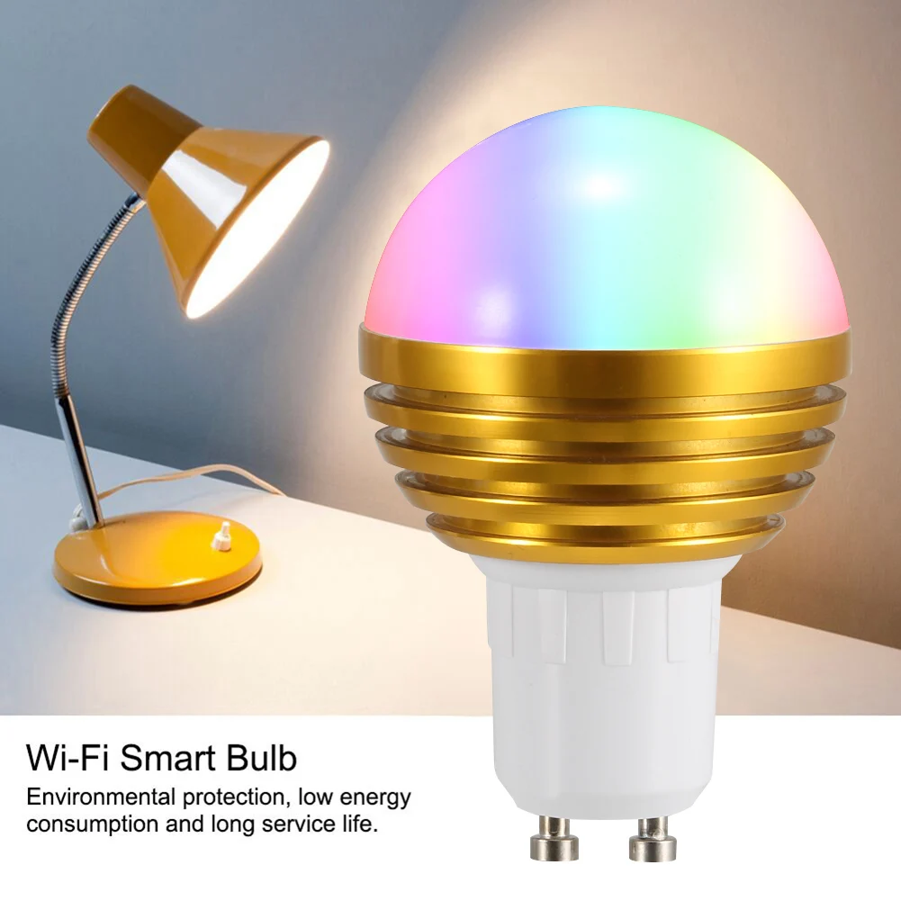 

1 Pcs Wifi Smart Bulb Light Lamp RGB Mobile Phone APP Remote Control Durable for Home JA55